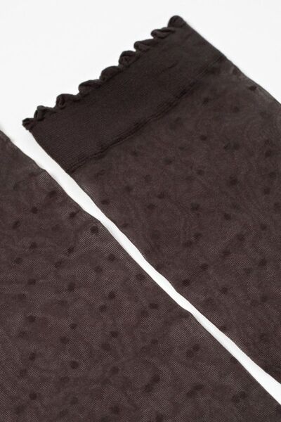 Conte Elegant Polyamide 1/2 socks with polka dot print, Conte Fantasy 20С-84/1СP - Graphite, 36-39 (23-25)