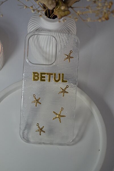 CasEsy iPhone 11 Kişiye Özel İsimli Şeffaf Yıldız Detaylı Telefon Kılıfı – Altın Harfli Tasarım