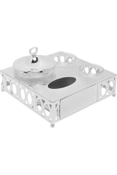 Solitaire Dates Serving Dish Set, Silver