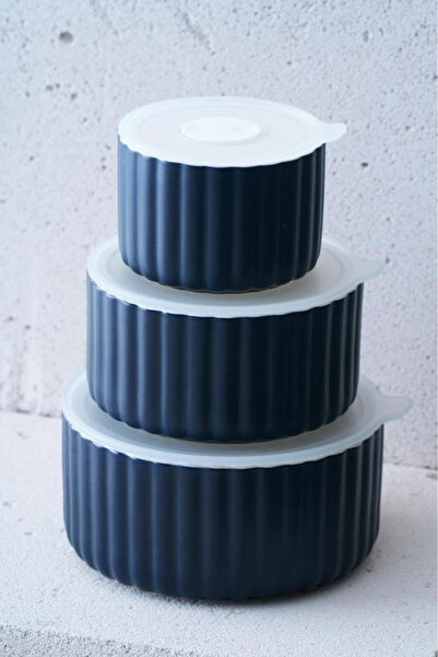 ACAR BLUSH LACİVERT 3'LÜ SAKLAMA KABI