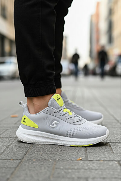 S SPIKE Gray-Yellow Sports Shoes, Sneakers, Casual Shoes, Comfortable Shoes, Men'S, Women'S, Unisex