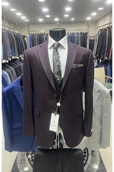 ENRICO MASAROTTI بدلة رجالية مجمعة YE طقم فيست (سترة مربعة النقش أو سترة مخطط...