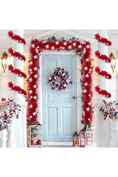 First Choice 10 Christmas Tinsel 10/pack with Decorative Snowflakes, 180x8cm, Assorted Colors