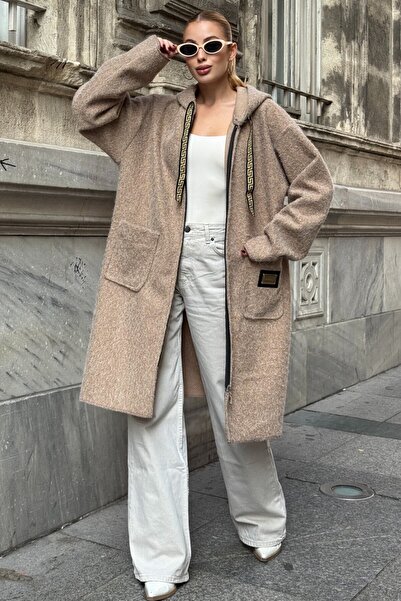 VAGGON Hooded Long Plush Coat