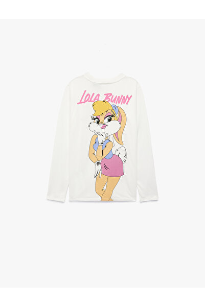 Koton Lola Bunny Licensed Long Sleeve Crew Neck T-Shirt with Printed on the Back