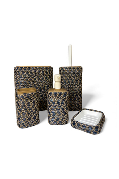 Home Inn Home Textile Set de baie din 6 piese cu aspect natural de paie – elegant și modern