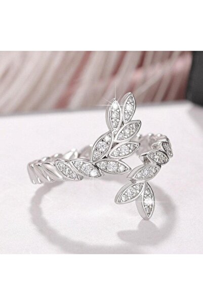Pursehuit Inel argintiu, cu frunze și pietre de zirconiu, Birgita C29 - 6 (ci...