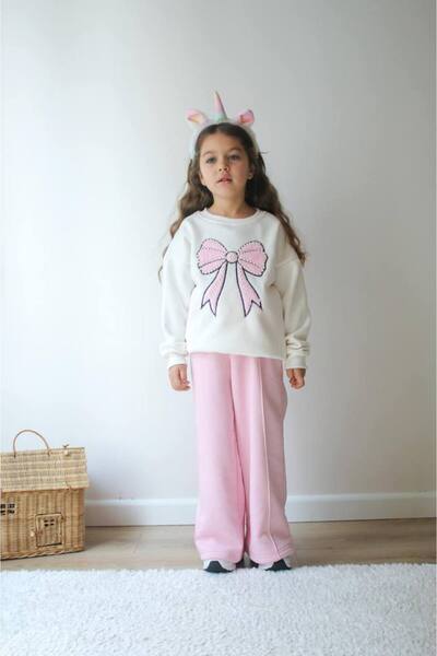 jeliboomkidswear Girl's Pearl Embroidered 2-Piece Set