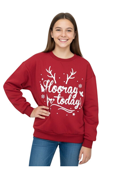 CRASSİ Girl's Sweatshirt 2 Thread Count Fleece-Lined Christmas-Themed