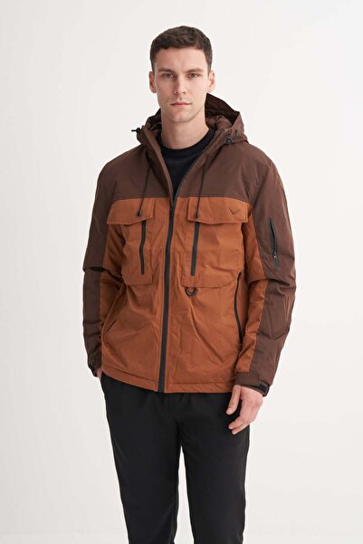 Cazador Micro Fabric Brown Coat Caz 13270