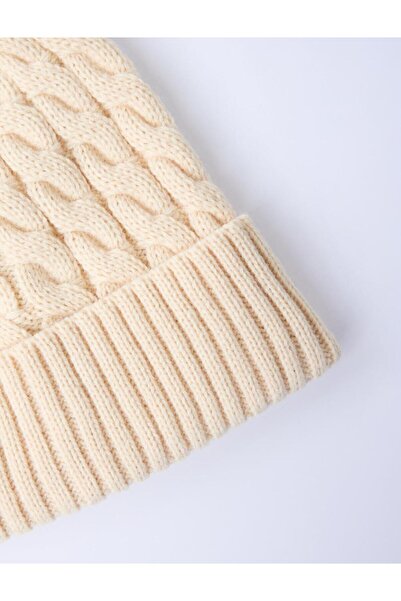 Jimmy Key Beige Hair Braid Patterned Beanie