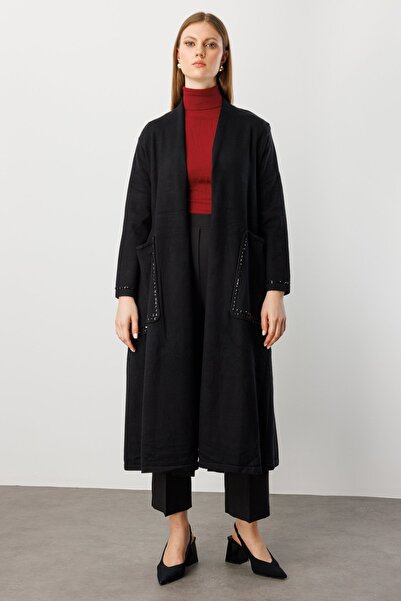 ON Cardigan lung din tricot cu buzunare pentru geantă