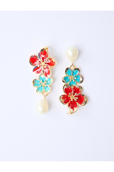 Jimmy Key Mixed Color Flower Figured Pearl Earrings