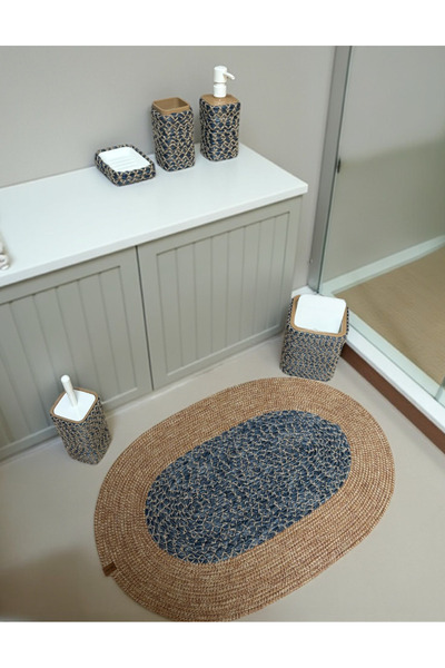 Home Inn Home Textile Set de baie din 6 piese cu aspect natural de paie – elegant și modern