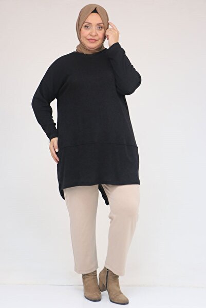 Eslina 58166 Plus Size Makas Mir Tunic - Black