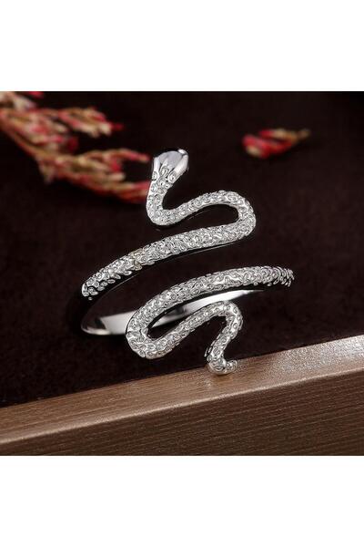 Pursehuit Ασημένιο δαχτυλίδι, σε σχήμα φιδιού, Noelia C2 - 7 (περιφέρεια: 54,...