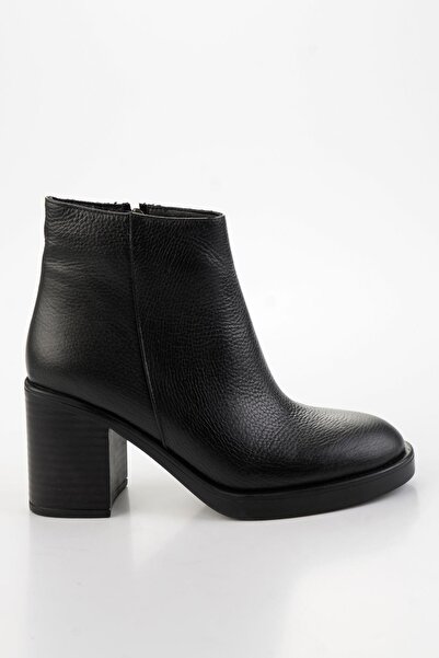 Bambi Siyah Hakiki Deri Kadın Bot & Bootie K02666301503
