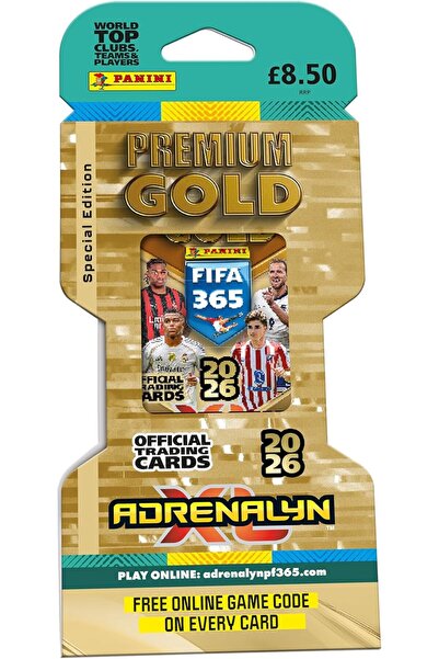 Panini FIFA 365 2026 Adrenalyn XL Golden Packet - 1 Premium Packet, 3 Limited Edition Gold Cards & 1