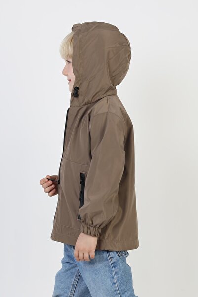 ASYAKİDS CLUB Boy's Hooded Pocket Lined Seasonal Raincoat