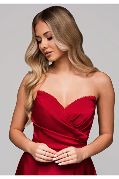 OMBRE Βραδινό φόρεμα LA-OM-DLR267 - μπορντό