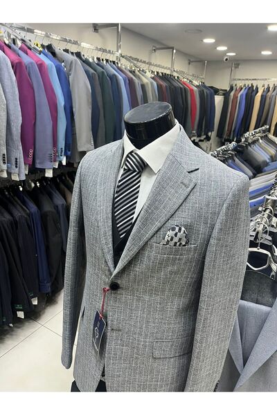 ENRICO MASAROTTI KOMBİNLİ ERKEK YELEKLİ TAKIM ELBİSE ( CEKET KARELI YADA ÇİZGİLİ YELEK PANTOLON DÜZ)