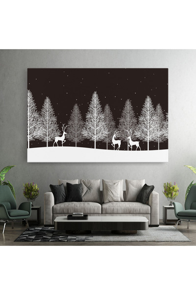Arthub Canvas Painting, Bedroom And Living Room, Landscapes, Brown Sky Winter