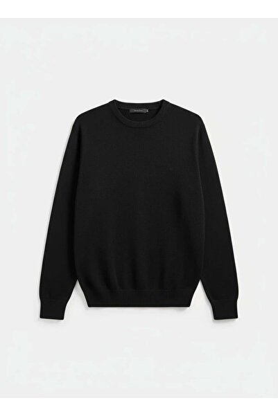 uppstairs Men's Black Crew Neck Sweater