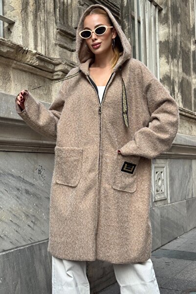 VAGGON Hooded Long Plush Coat