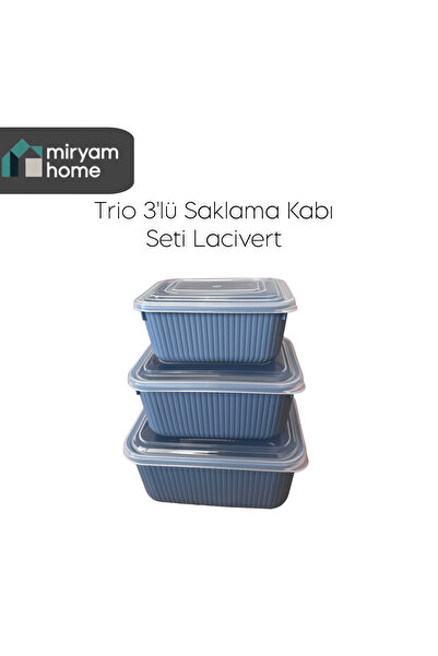 Dünya Plasik ميرام هوم تريو – طقم حاويات تخزين مكون من 3 قطع باللون الأزرق (6...