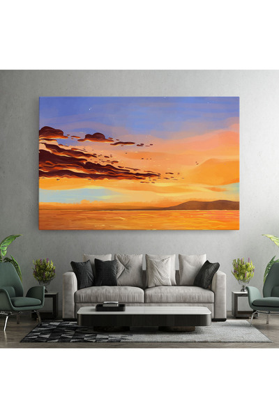 Arthub Canvas Painting, Bedroom And Living Room, Landscapes, Dark Cloud Sunset