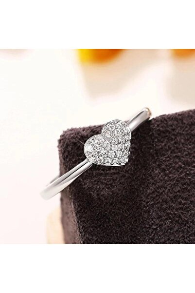 Pursehuit Inel argintiu, cu inimă și pietre de zirconiu, Reuben C2 - 8 (circu...