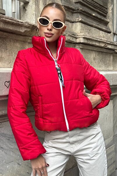 VAGGON Zipper Detailed Short Puffer Jacket