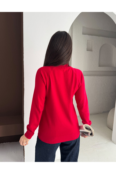 b buhari bykoc Half Fisherman Soft Textured Cashmere Long Sleeve Knitwear Sweater