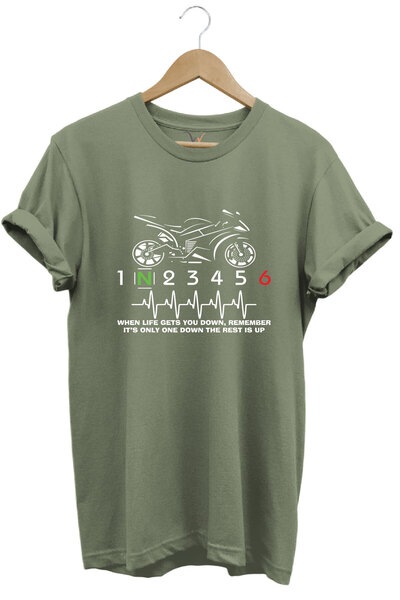 WİDİ Hearth Beat Pulse Racing Engine Printed T-shirt
