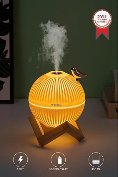 Torima Hava Nemlendiricisi Gece Lambalı Ahşap Standlı Kuş Figürlü H13 Beyaz