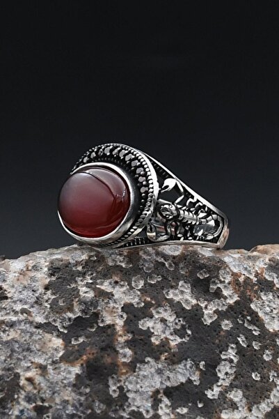 Prestige Akik Taşlı Akrep Figürlü 925 Ayar Gümüş Yüzük 902362