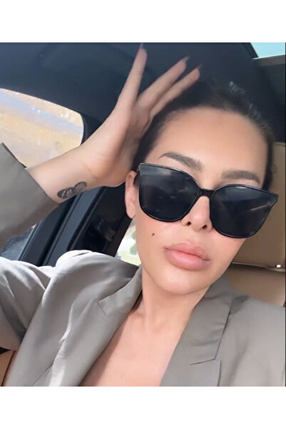 Angel Eyes Rectangle Black V Model Uv400 Protection Women's Sunglasses