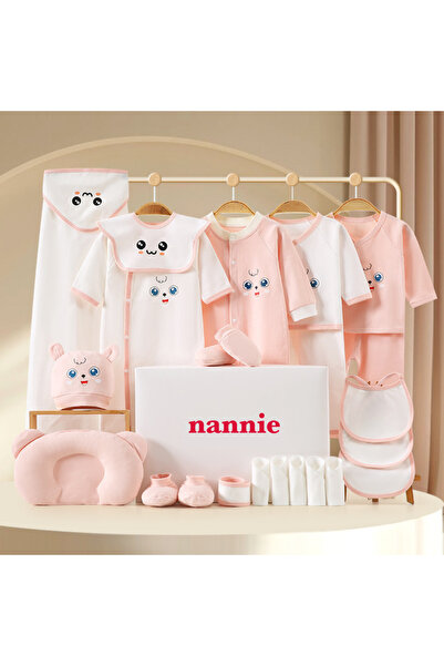 nannie Подаръчен комплект бебешки дрешки розови 23 части Milo - 0-3 месеца