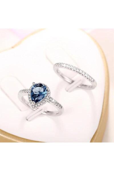 Pursehuit Set de 2 inele argintii, cu pietre de zirconiu, Ria C9 - 8 (circumferință: 57 mm)