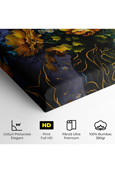 Arthub Canvas Painting, Bedroom And Living Room, Flowers, Yellow Flower Art Vase