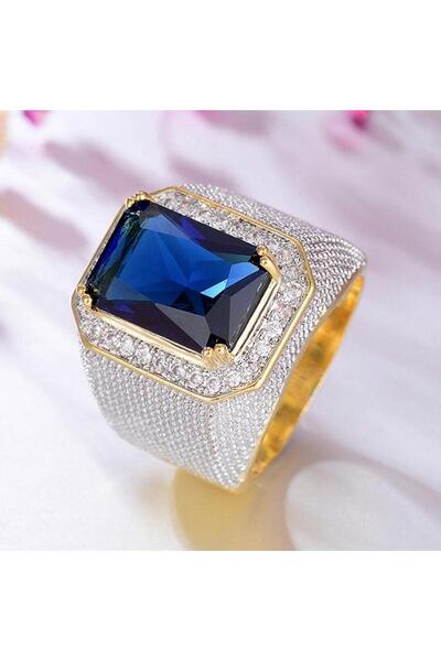 Pursehuit Inel de culoare auriu masiv cu pietre de zirconiu, Franceska C29 - ...