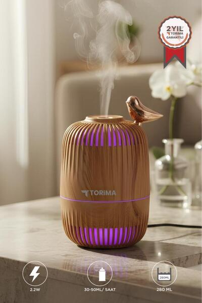 Torima Hava Nemlendiricisi Buhar Makinesi Kuş Detaylı Ahşap Görünümlü 280 ML ...