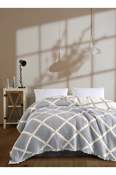 VİENNA 100% Cotton Muslin Bedspread 240X260 cm - Breathable, Soft Textured Fabric