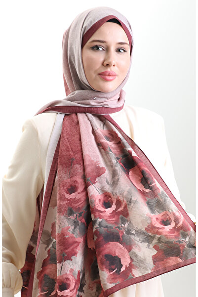 sefamerve Σάλι από φυσικές ίνες Karaca 82009-04 Βουργουνδία