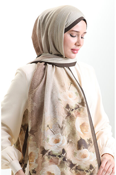 sefamerve Σάλι από φυσικές ίνες Karaca 82009-09 Σκούρο καφέ