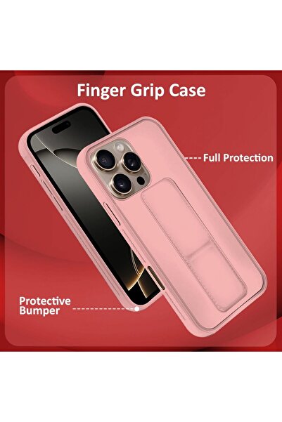 Margoun iPhone XS Max Magnetic Finger Grip Shockproof Case-(Pink)