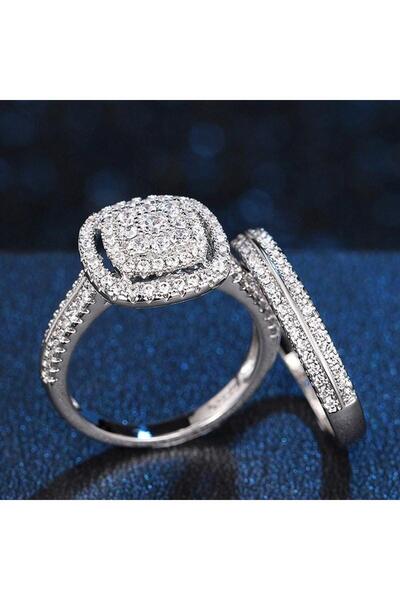 Pursehuit Set de 2 inele argintii cu pietre de zirconiu, Soley C17 - 6 (circumferință: 51,9 mm)