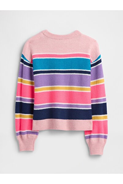 GAP Kız Çocuk Çok Renkli Relaxed Intarsia Kazak