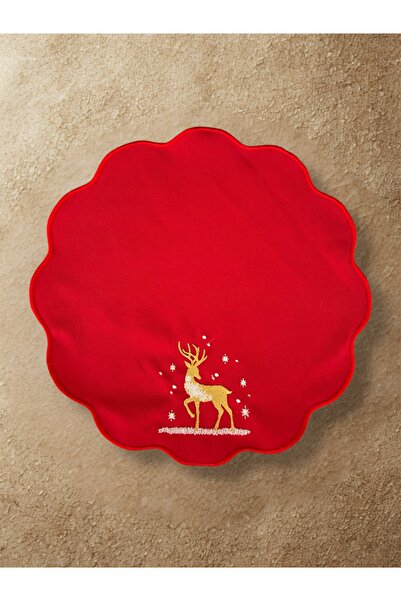 LİONYA DESİGN 2'li Yeni Yıl Geyik Nakışlı Sofra & Sunum Peçetesi - 30x30 (Sof...