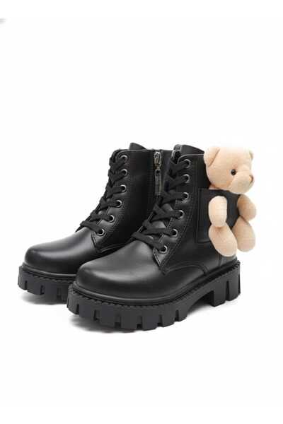 Serra Ayıcık Aksesuarlı Fermuarlı Kız Çocuk Bot Topuk Yükseklik 4 Cm